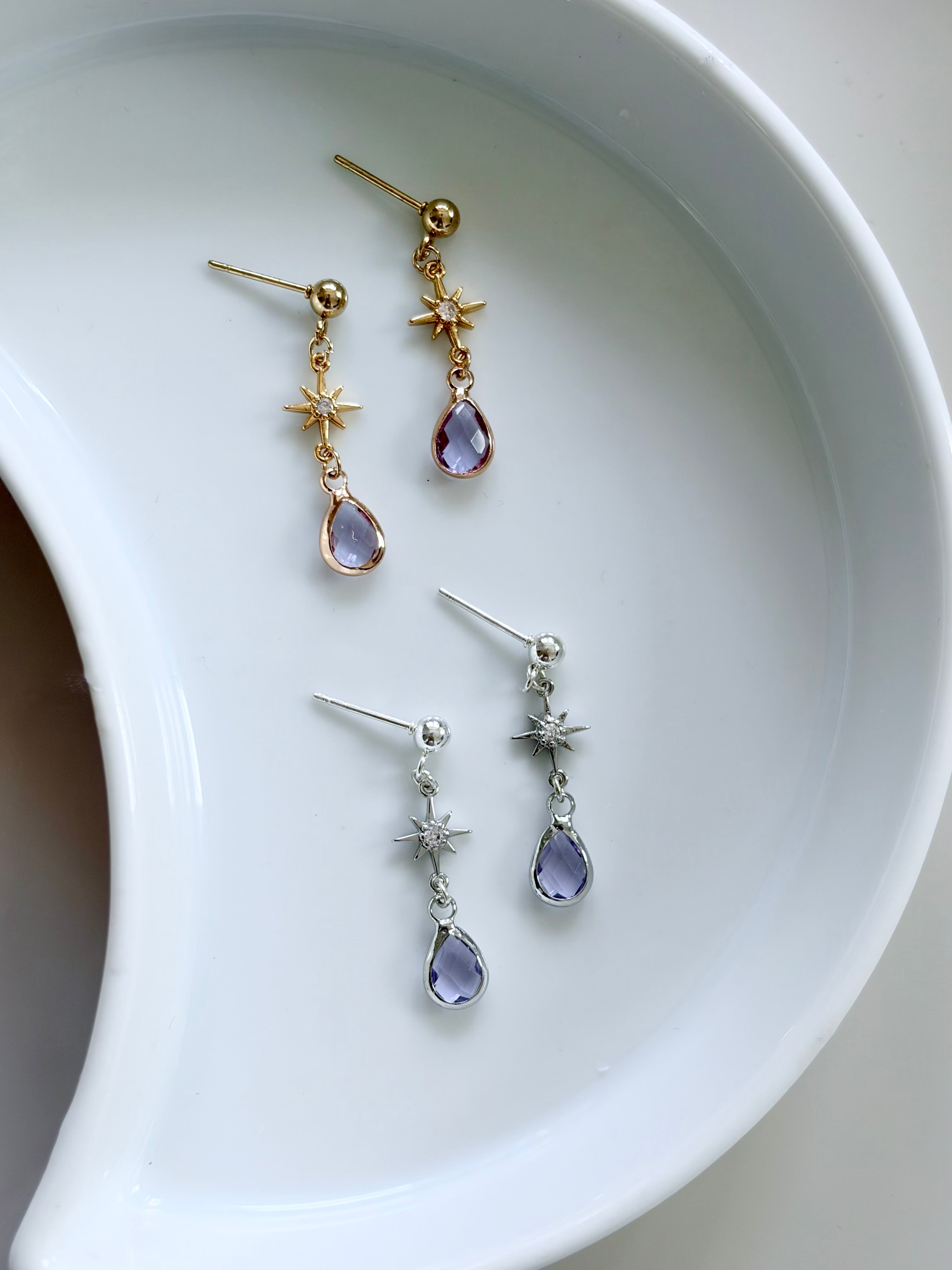 Stardrop Earrings in Lavender
